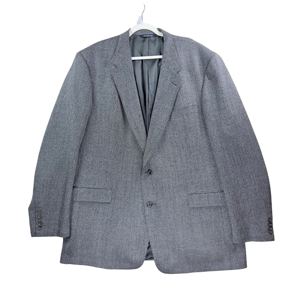 Burberrys Suit Jacket Mens Big & Tall Grey Vintage Made in USA Blazer 52 XL